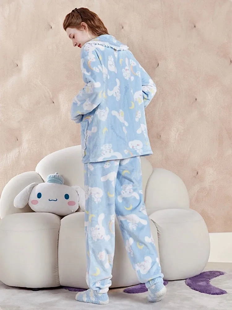 My Melody Cinnamoroll Pompompurin Fleece Pajamas