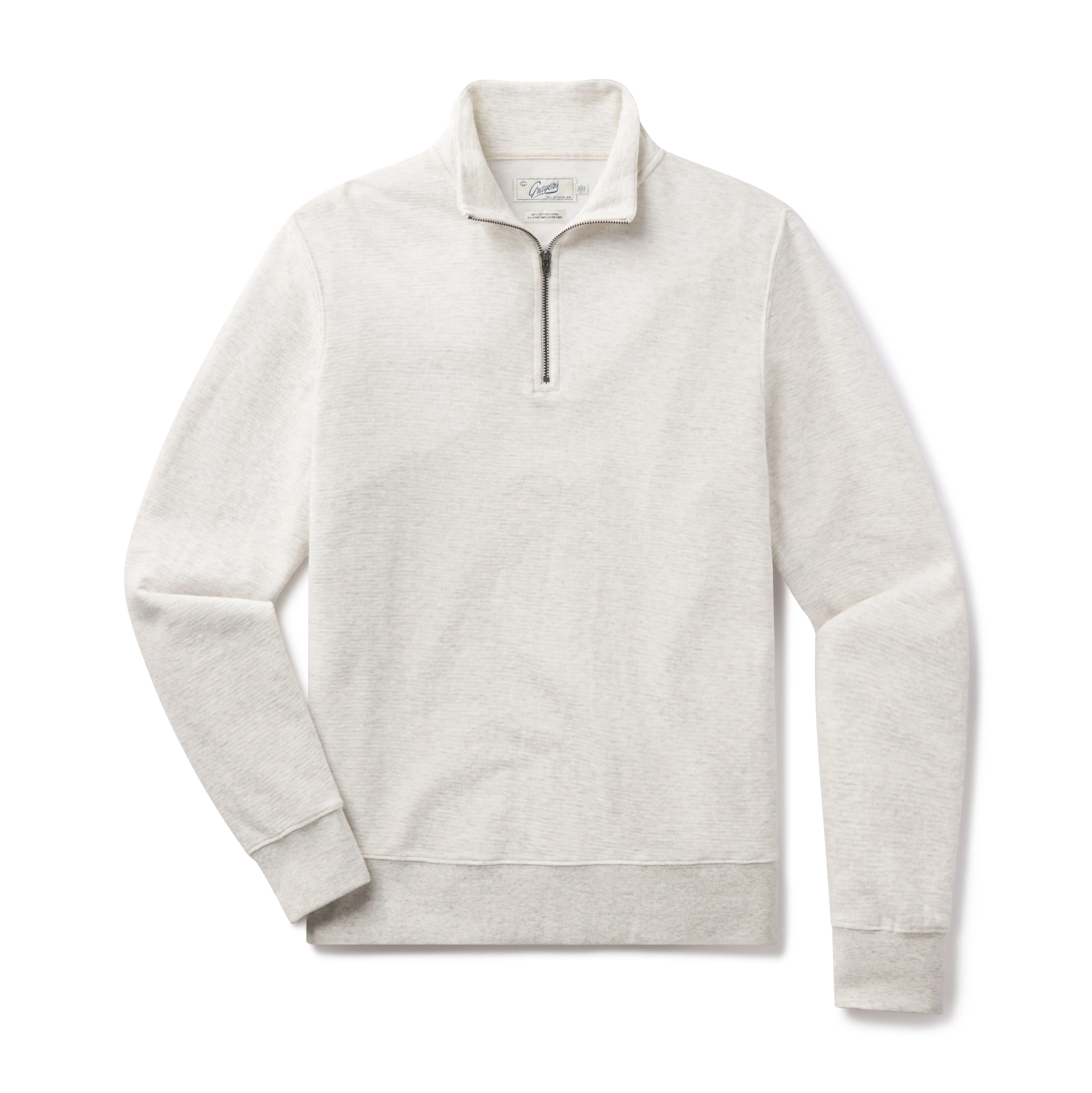 New Windsor Double Cloth 1/4 Zip Mock - Oatmeal Heather