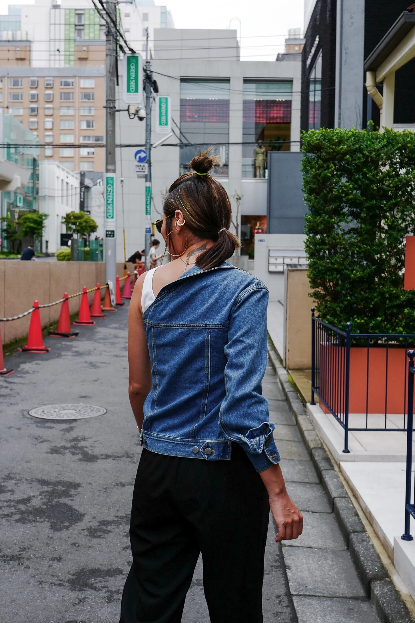 One Shoulder Denim Jacket