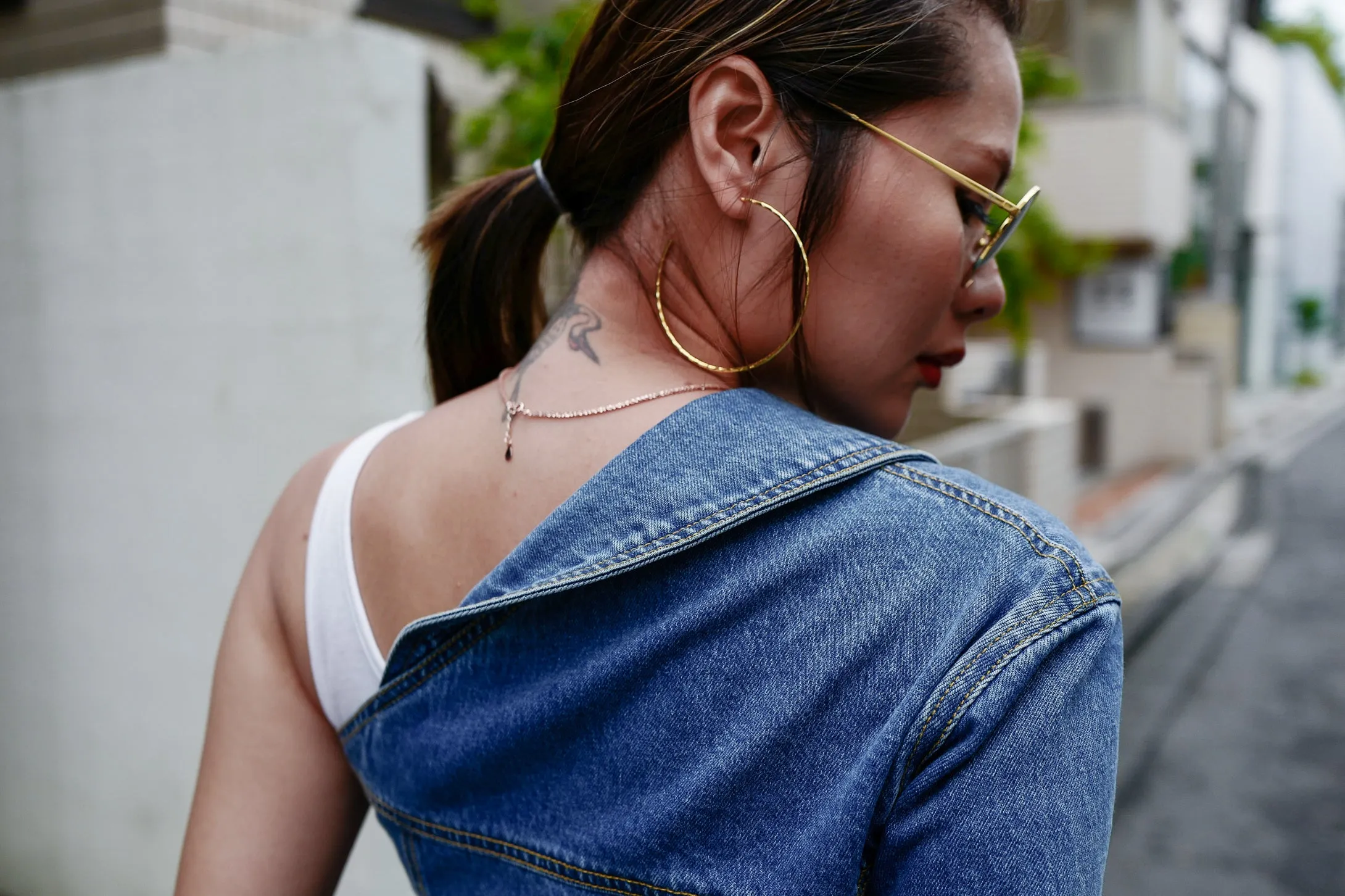 One Shoulder Denim Jacket