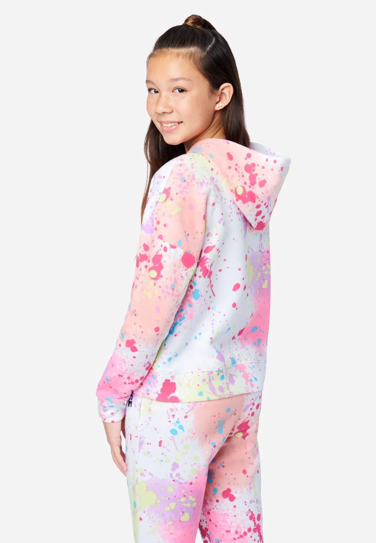 Patterned Fleece Hoodie