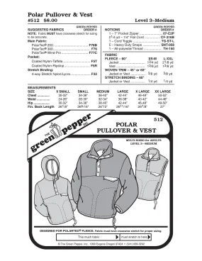 Polar Pullover & Vest Pattern (Sold per Each)