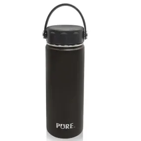 Pure 600ml Black Thermal Steel Bottle