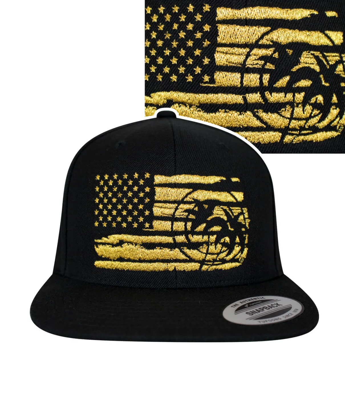 "Strong Faded Gold" Snapback Flag Hat