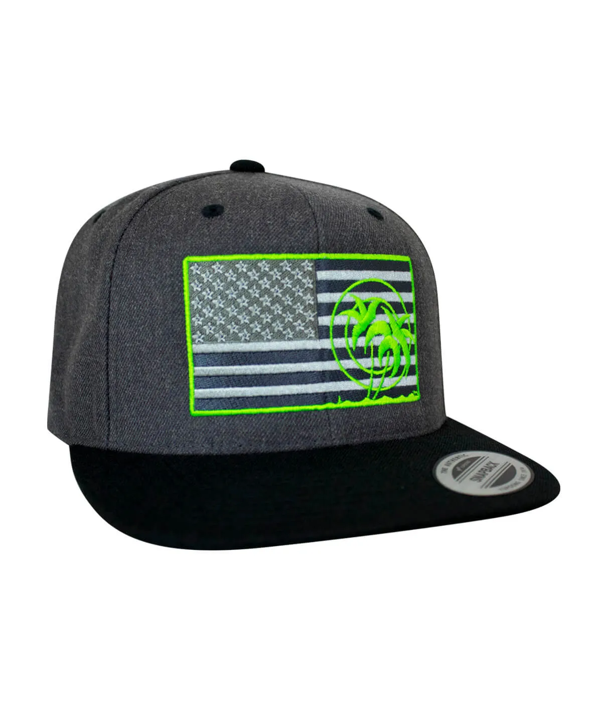 "Strong - Neon" Black Snapback Hat