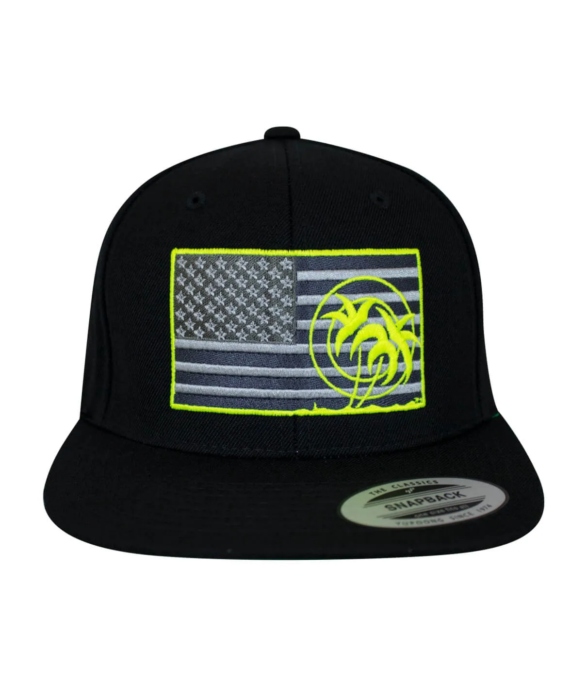 "Strong - Neon" Black Snapback Hat