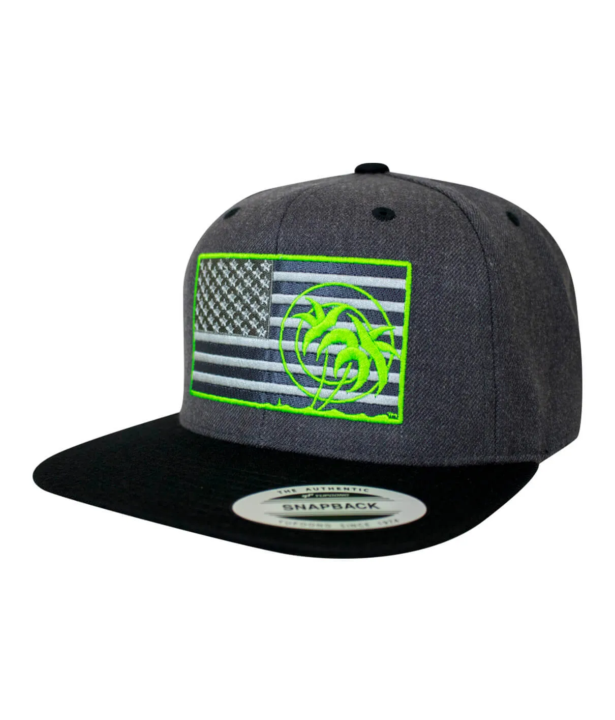 "Strong - Neon" Black Snapback Hat