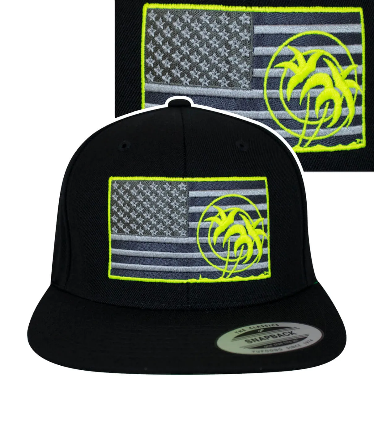 "Strong - Neon" Black Snapback Hat