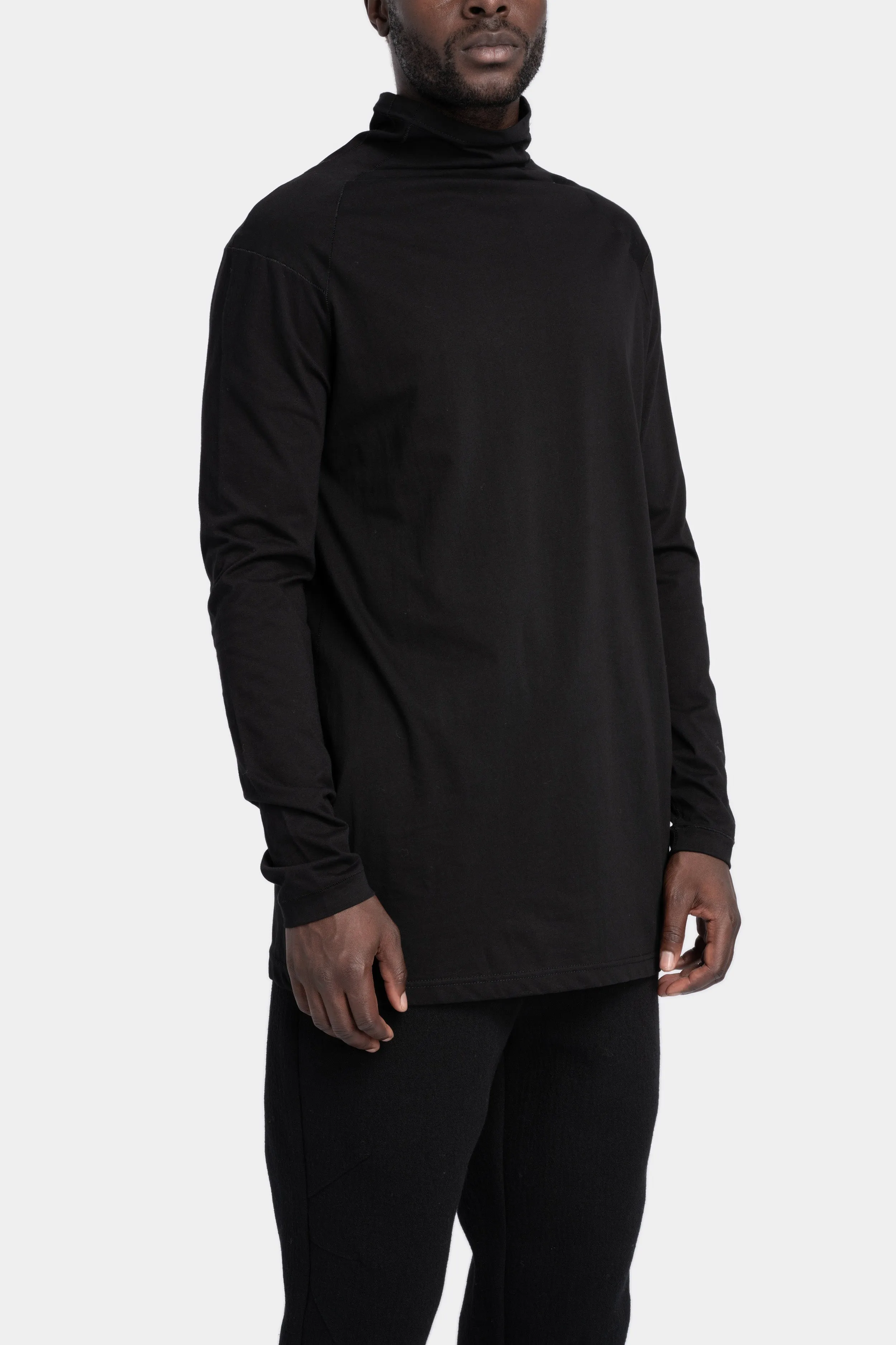 Raglan LS turtleneck T-Shirt, Black