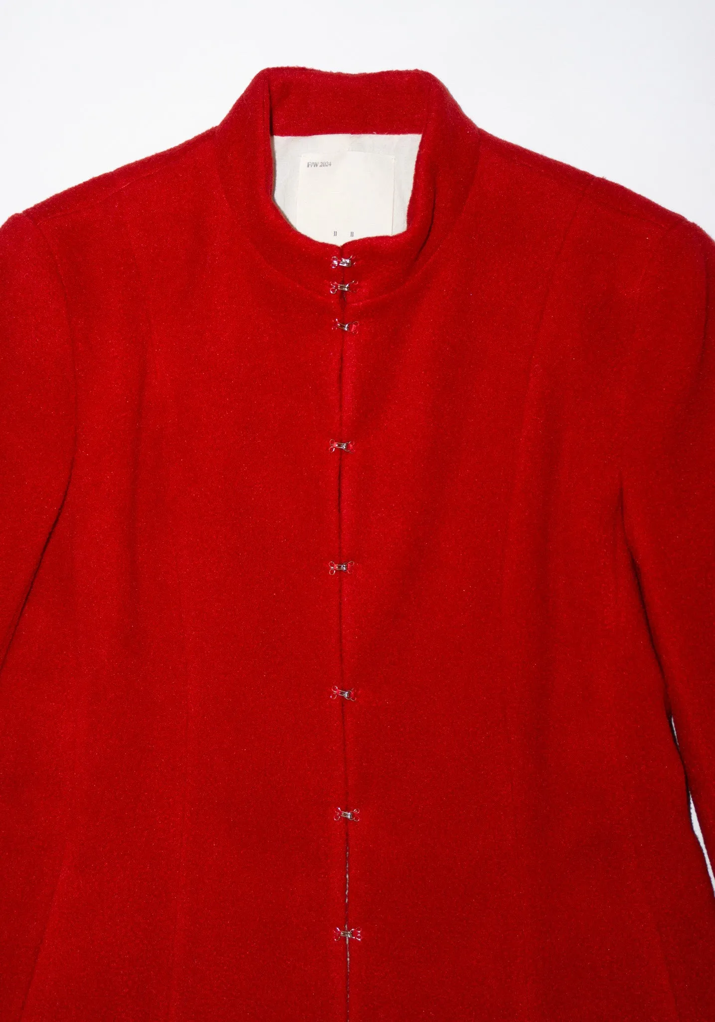 Shaped Victorian Jacket in Red Fleece