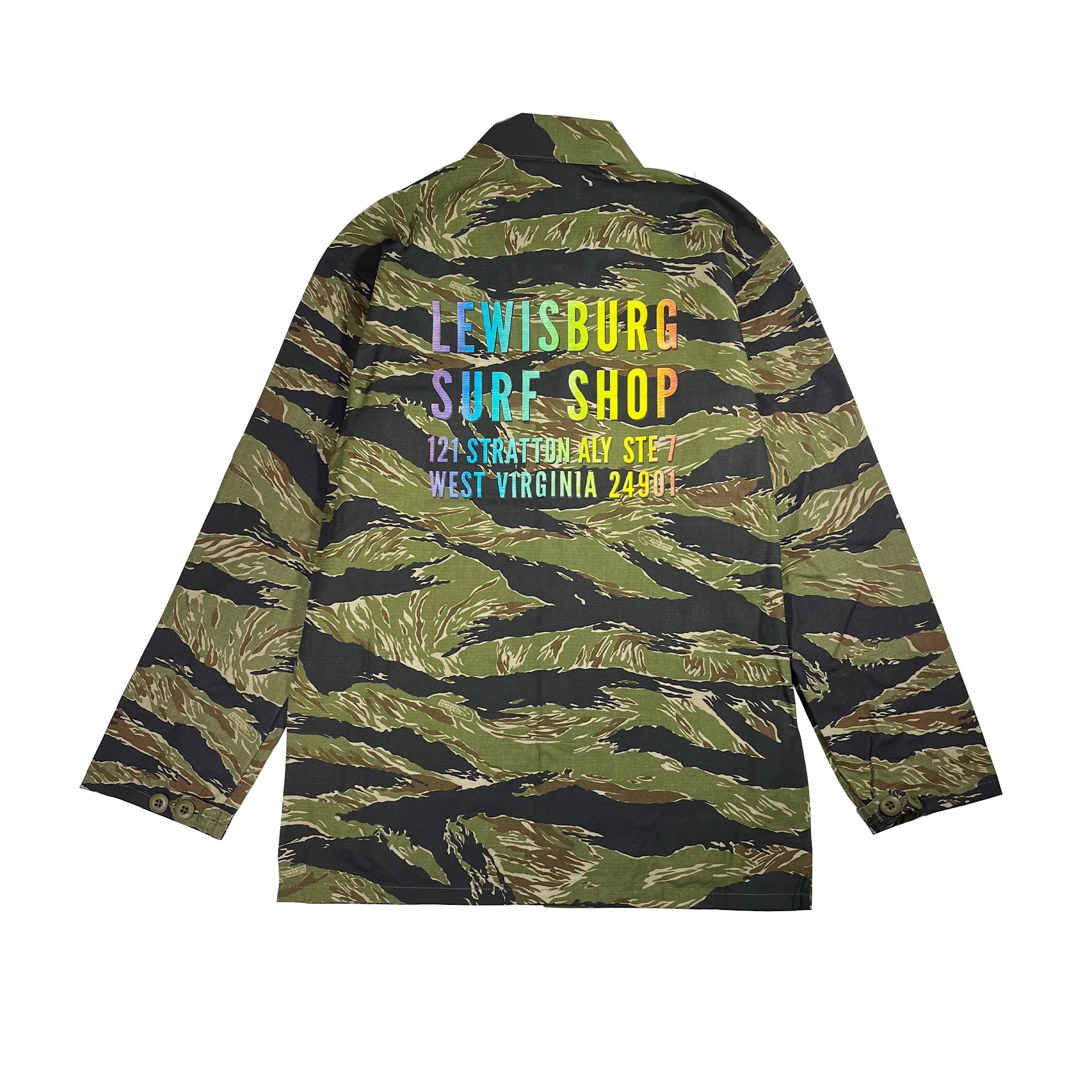 Shop Jacket - Lewisburg Surf Shop Logo Tiger Stripe Camo