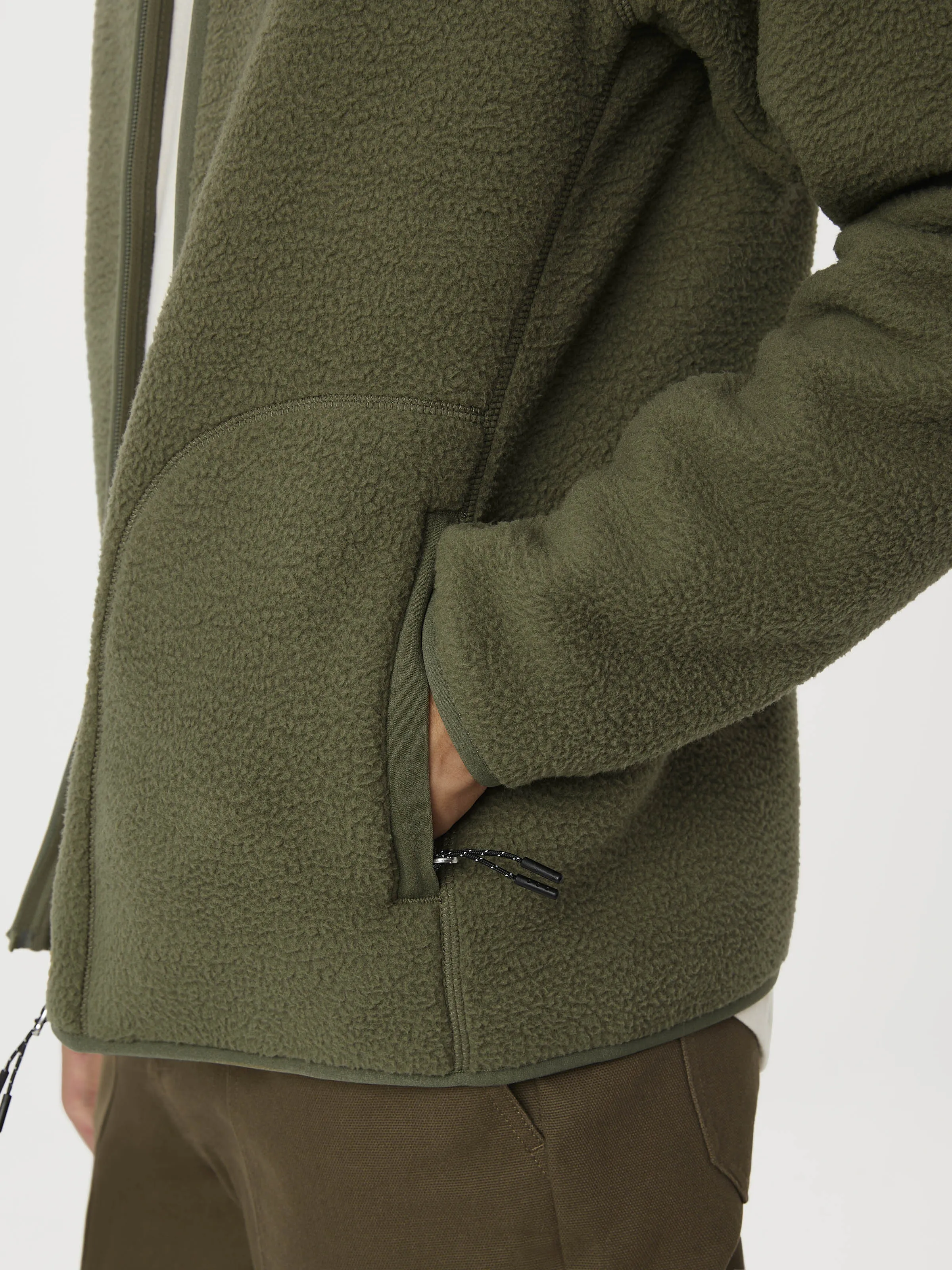 The Axis Polar Fleece Zip Up in Dark Olive