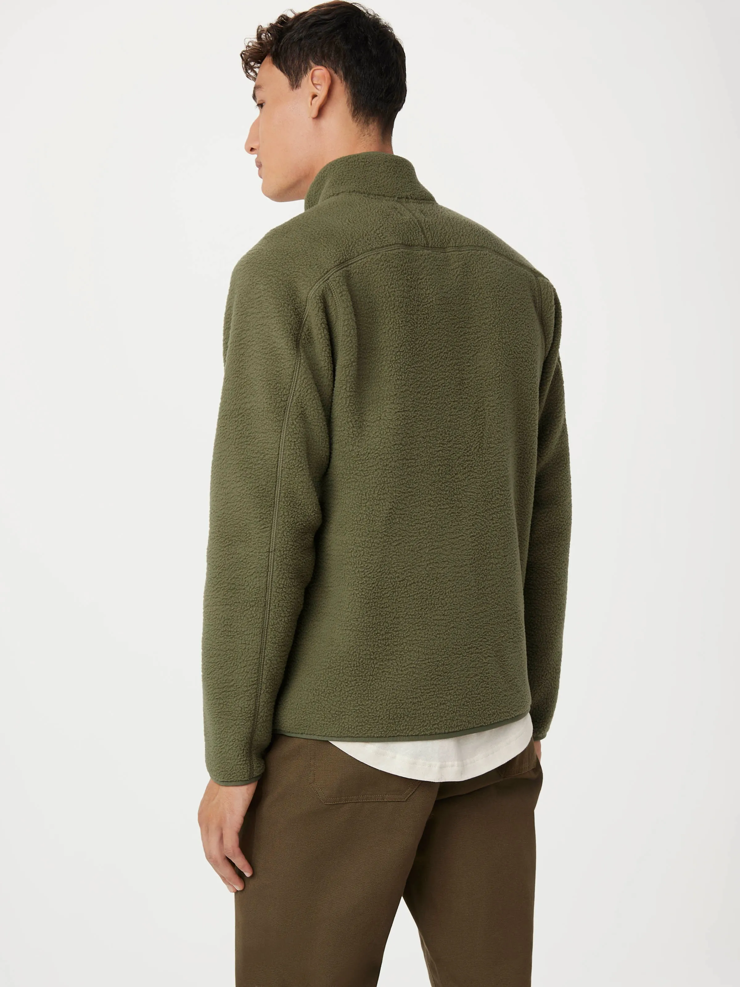 The Axis Polar Fleece Zip Up in Dark Olive