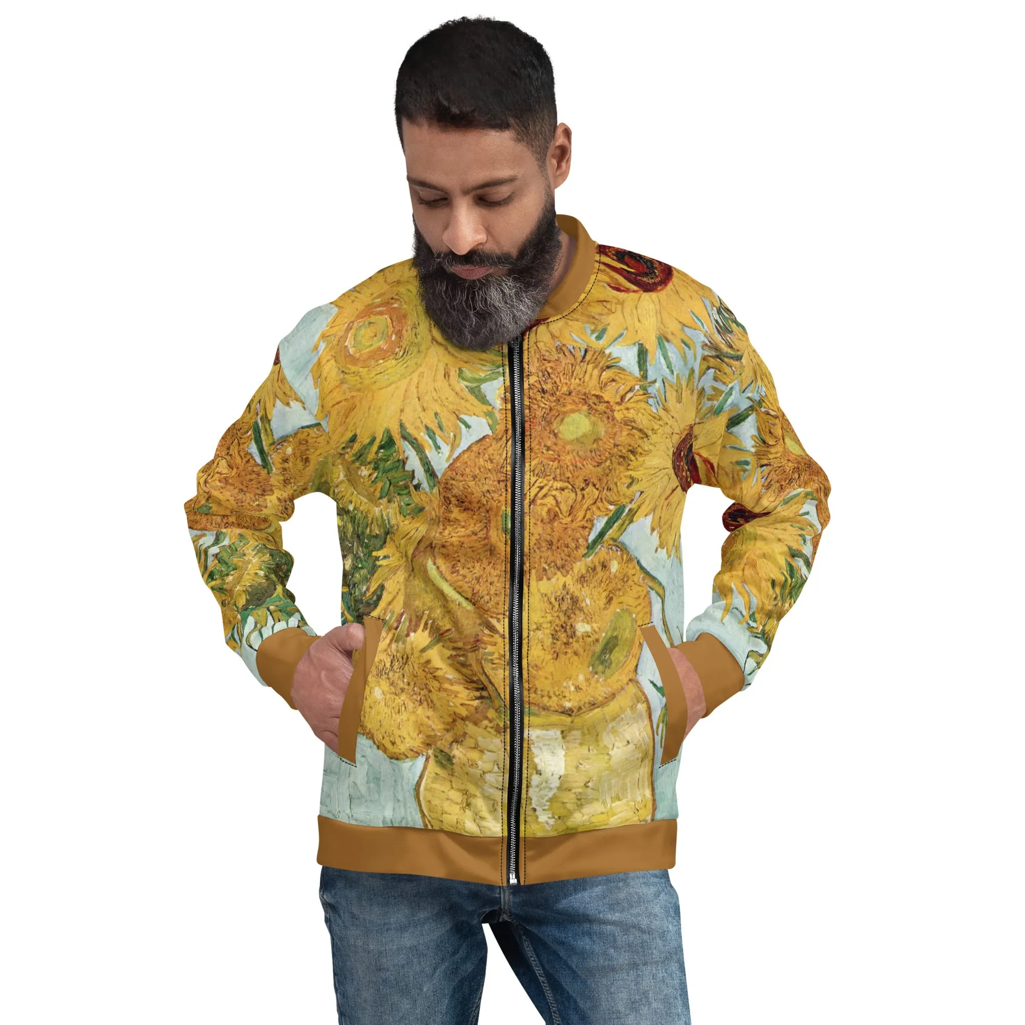 Van Gogh Inspired Sunflowers Bomber Jacket