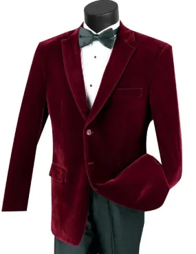 Velvet Sport Coat Color Wine