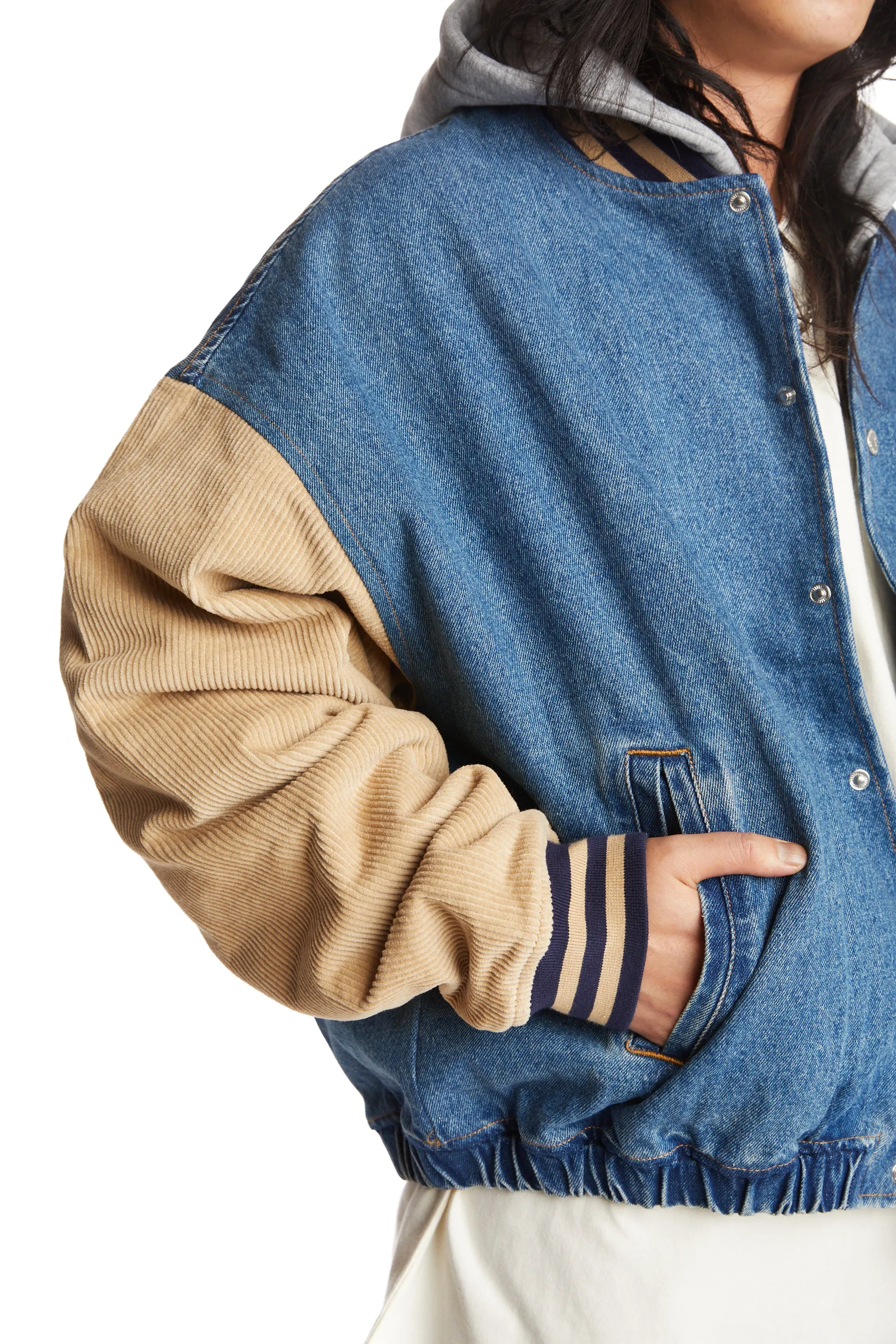 Vintage Inspired Denim Bomber Jacket