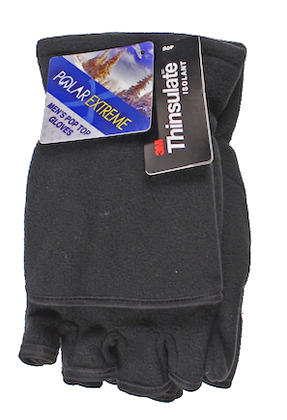 Winter Gloves-Men's Polar Extreme Fleece Pop-Top Glove, Assorted Colors