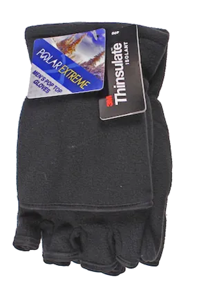 Winter Gloves-Men's Polar Extreme Fleece Pop-Top Glove, Assorted Colors