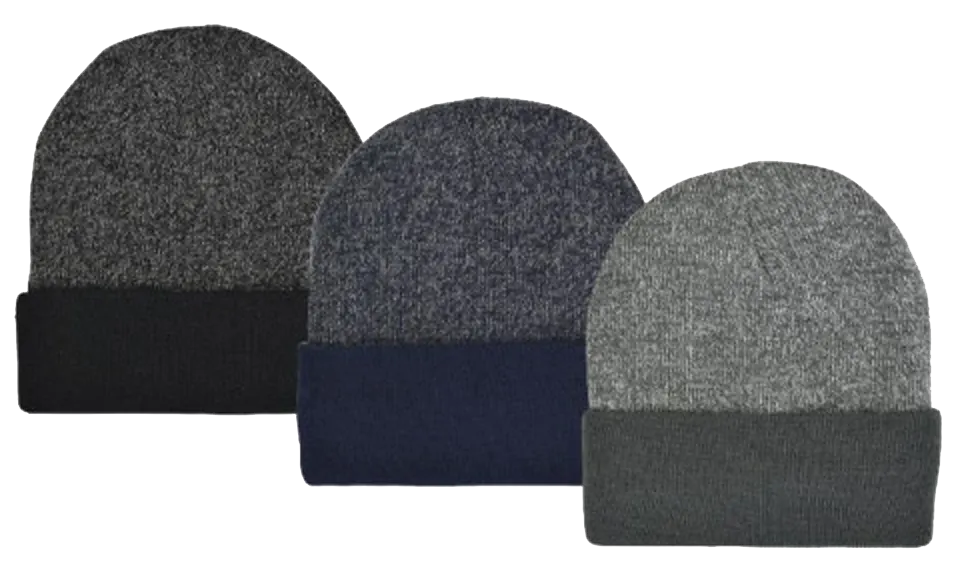 Winter-Hats Men's Fleece Lined Acrylic Knit Cuff Hat